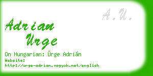 adrian urge business card